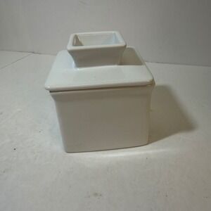 Fox Run White Ceramic Square Butter Bell Crock French Butter Keeper